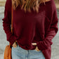 Solid Color Off Shoulder Rib Knit Sweater with Pocket
