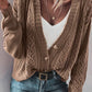 Open Knit Drop Shoulder Sweater Cardigan