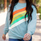 Rainbow Colorblock Striped Pullover Sweatshirt