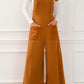 Knotted Straps Patch Pocket Wide Leg Jumpsuit