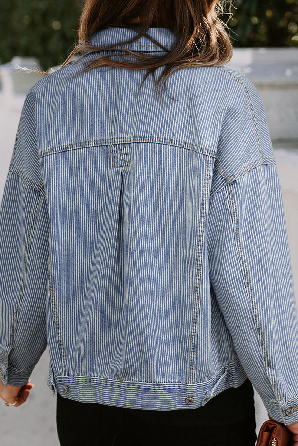 Washed Oversize Pocketed Denim Jacket