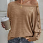 Solid Color Button Decor Dolman Sleeve Top