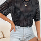 Sequin Drop Shoulder Sheer T-shirt