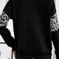 Leopard Quilted Patchwork Crew Neck Sweatshirt