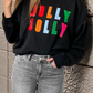 Chenille Holly Jolly Graphic Long Sleeve Top