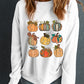 Thanksgiving Pumpkin Print Drop Shoulder Sweatshirt