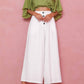 White Buttons Cropped Wide Leg Pants