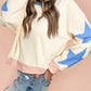 Star Patchwork Exposed Seam Oversized Sweatshirt