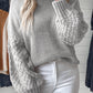 Cable Knit Sleeve Drop Shoulder Sweater