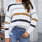 Striped Popcorn Knit Sweater