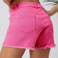 Distressed Slim Fit High Waist Denim Shorts
