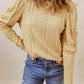 Solid Color Puffy Sleeve Textured Knit Top