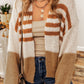 Colorblock Striped Open Cardigan