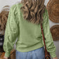 Textured Patchwork Round Neck Sweatshirt