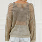 Star Pointelle Knit Baggy Sweater