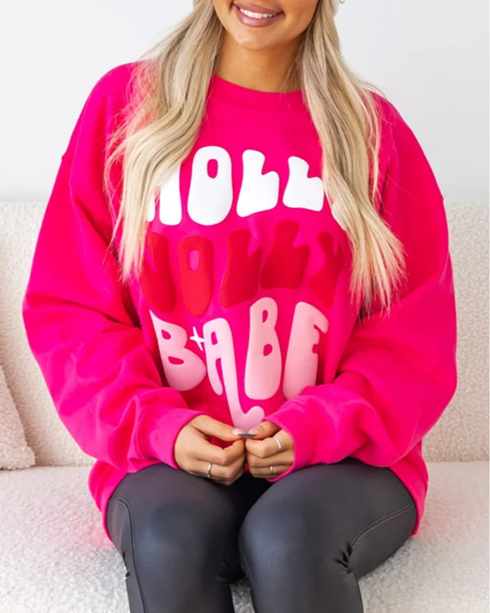 Holly Jolly Babe Graphic Oversized Sweatshirt