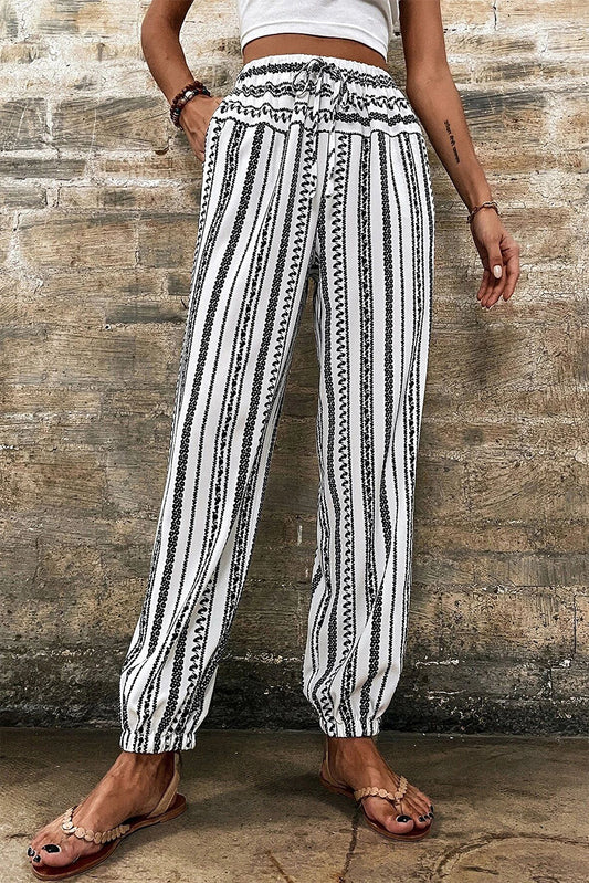 Stripe Boho Striped Print Casual Pants