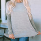 Exposed Seam Patchwork Long Sleeve Top