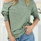 Smocked 3/4 Sleeve Casual Loose Top