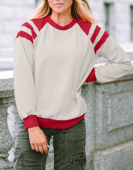 Color Block Raglan Long Sleeve Top