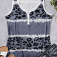 Ribbed Leopard Tie Dye Snap Button Tank Top