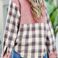 Plaid Corded Patchwork Flap Pocket Shacket