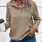 Textured Knit Buttoned Kangaroo Pocket Sweatshirt
