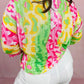 Leopard Color Block Knitted Crewneck Plus Size T Shirt