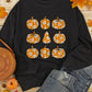 Floral Pumpkin Graphic Round Neck Halloween Sweatshirt