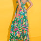 Floral Print Sleeveless Ruffle Tiered Maxi Dress