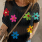 Crochet Flower Hollow-out Sweater T Shirt