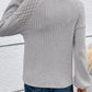 Contrast Lace Raglan Sleeve Buttoned Ribbed Top