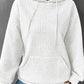 Lattice Textured Kangaroo Pocket Drawstring Hoodie