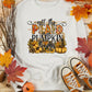 Plaid and Pumpkin things Print Graphic Sweatshirt