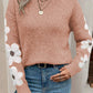 Flower Sleeve Drop Shoulder Sweater