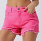Distressed Slim Fit High Waist Denim Shorts