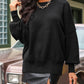 Oversized Drop Shoulder Bubble Sleeve Pullover Sweater