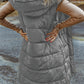 Hooded Long Quilted Vest Coat