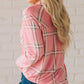 Pink Button Front Plaid Print Shirt