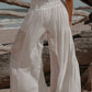 Smocked High Waist Bohemian Wide Leg Pants