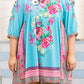 Floral Print Plus Size Mini Babydoll Dress