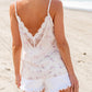 Flower Embroidered Lace Crochet V Neck Tank Top