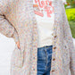 Multi Color Mixed Thread Plus Size Cardigan