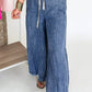 Plus Size Drawstring High Waist Straight Leg Jeans