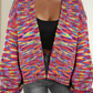 Confetti Drop Shoulder Open Front Cardigan