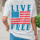 Back American Flag LIVE FREE Graphic T Shirt