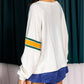 Number 76 Printed Retro Sporty Long Sleeve Top