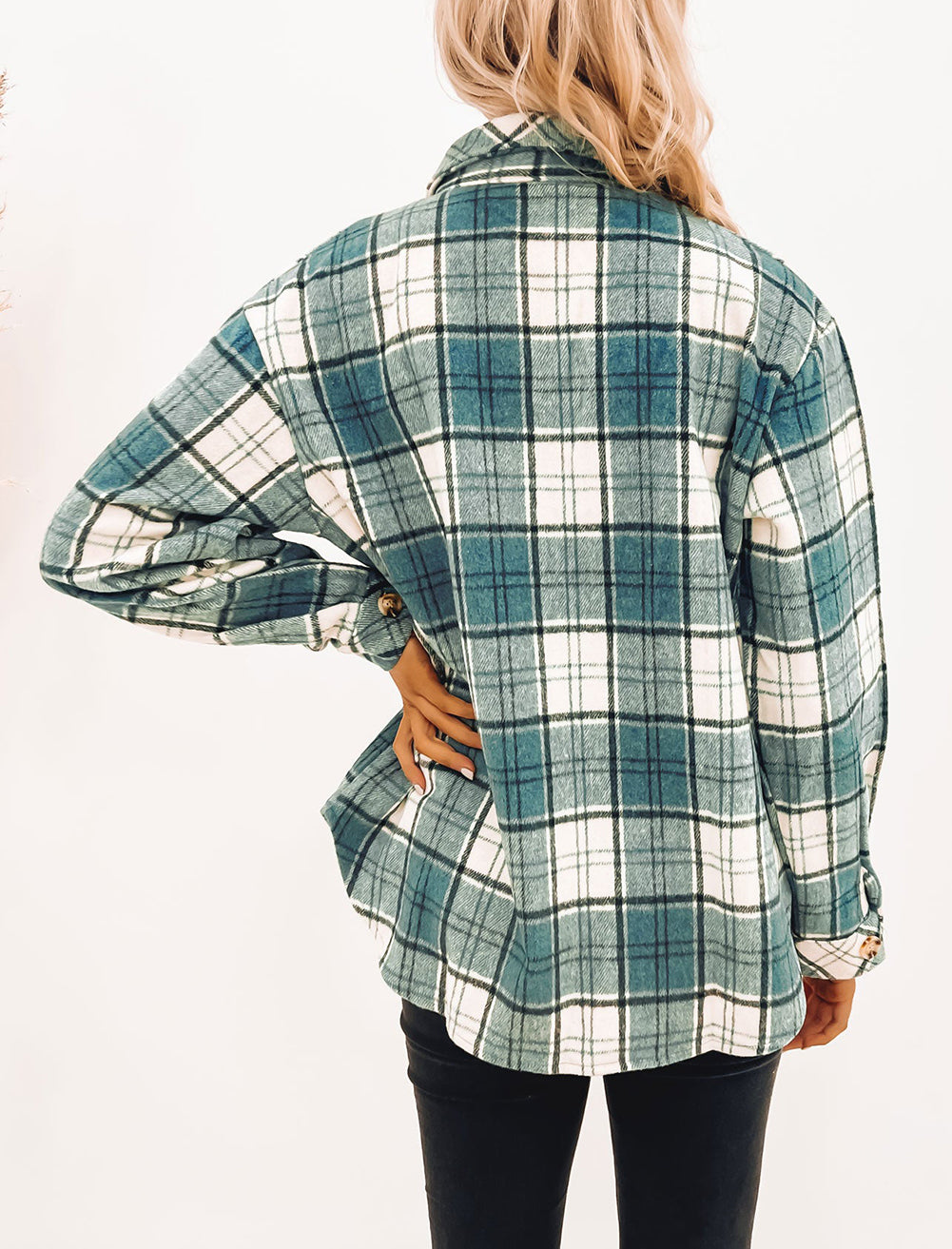 Plaid Pattern Flap Pockets Shirt
