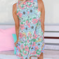Round Neck Sleeveless Floral Mini Dress