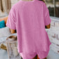 Ribbed Textured Knit Loose Fit Tee and Shorts Set